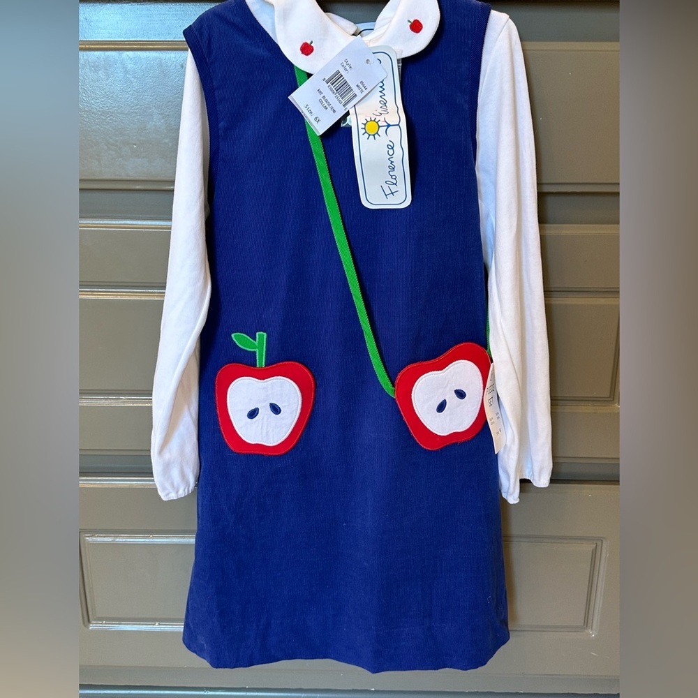 NWT Florence Eiseman corduroy apple dress set 6x